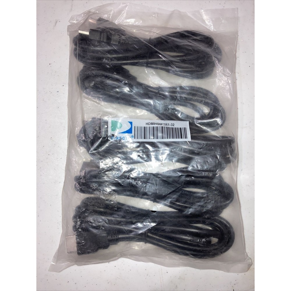 New HDMI high speed universal 6ft cables lot of 5 (direct tv)